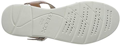 Geox D Sandal Hiver B, Sandalias con Tira Vertical para Mujer, Marrón (Cognac C6001), 40 EU