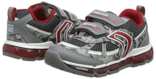 Geox J Android Boy C, Zapatillas para Niños, Grey (Grey/Red C0051), 35 EU