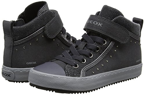 Geox J Kalispera Girl I, Zapatillas Altas para Niñas, Gris (Dk Grey), 34 EU