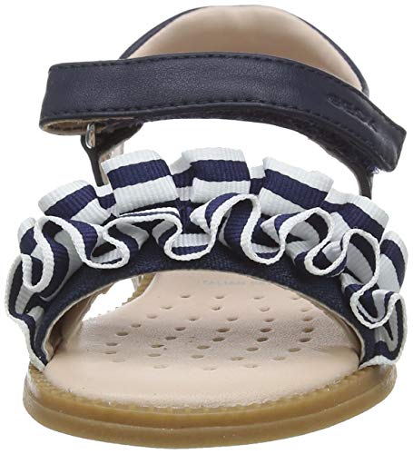 Geox J Sandal Karly Girl, Sandalias con Punta Abierta para Niñas, Azul (Navy C4002), 25 EU