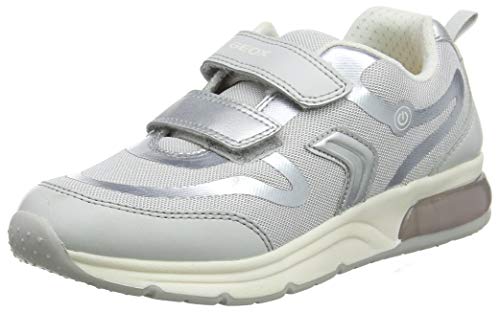 Geox J SPACECLUB Girl C, Zapatillas para Mujer, Silver (Grey/Silver C0570), 36 EU