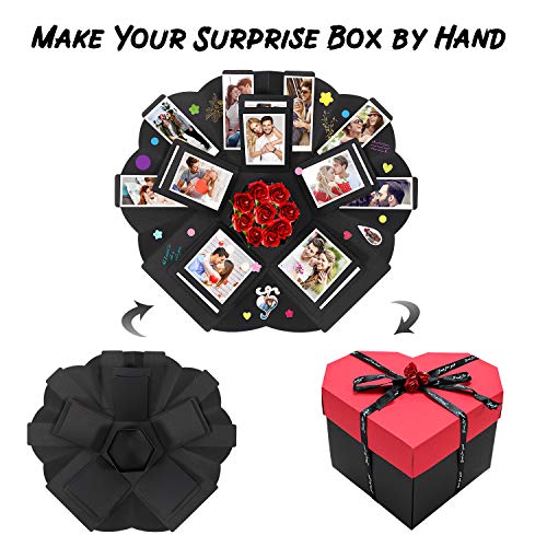 Gifort Caja Sorpresa, Caja de Regalo Creative Explosion Box para DIY Photo Álbum Scrapbook Forma de Corazón para Mujer Hombre Cumpleaños Aniversario Boda de San Valentín