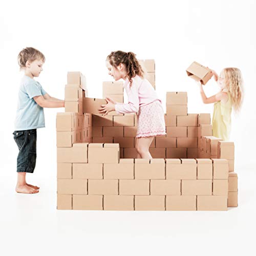 GIGI, Bloks Bloques de Construcción Gigantes de Cartón, Juegos de Construcción para Niños, 100 Piezas XXL, Kits de Ladrillos Para Grandes Construcciones Infantiles de Castillos y Torres Grandes, G1