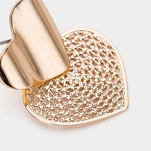 GLJIJID Aleación Chapada En Forma De Corazón Joyería De Tendencia, Europa Y Los Estados Unidos Grandes Pendientes Huecos De Marca, Ambiente Noble Diseño Oro