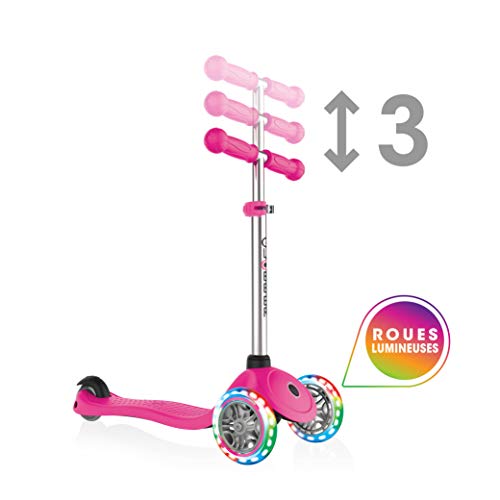 Globber Kids 'Primo Light Up Ruedas Scooter, neón Rosa