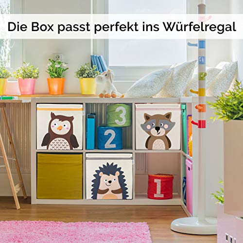 GLÜCKSWOLKE Caja Almacenaje Infantiles - Motivo Erizo I Baules Juguetes I Cubos Organizador (33x33x33) Cuarto de Niños I Contenedor Habitacion Niñas I Cesto Dormitorio Bebe