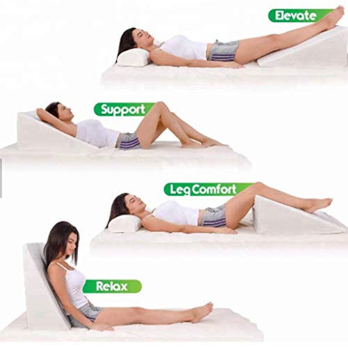 Goldstar Doctor - Almohada ortopédica en forma de cuña para elevación, soporte hipoalergénico para el dolor de espalda, reflujo gastroesofágico crónico, ronquidos, acidez estomacal, multiusos