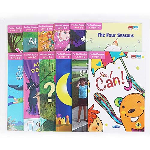 GonFan Los Libros para niños Inglés iluminación Original Inglés Graduado de Lectura 1 de Niños Libro de imágenes 24 Vocabulario Libros 3-6 años de Edad (Color : Multi-Colored, Size : 24x17.5x9.8cm)