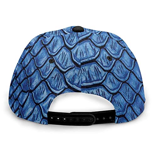 Gorra de béisbol Serpiente Realista Piel de Reptil Cocodrilo Unisex 3D Hip Hop Snapback Sombrero de ala Plana Gorras de béisbol Negro