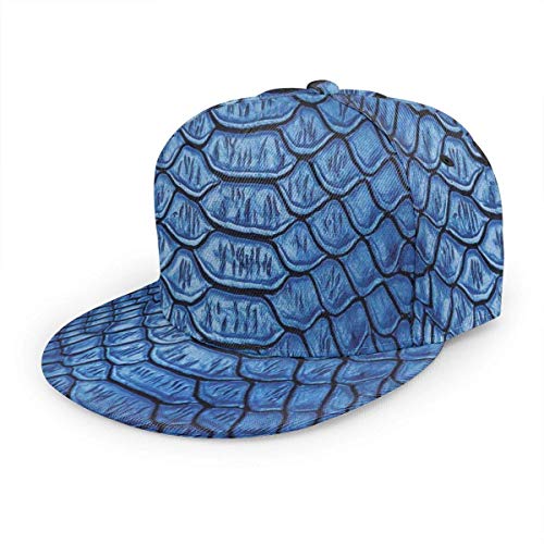 Gorra de béisbol Serpiente Realista Piel de Reptil Cocodrilo Unisex 3D Hip Hop Snapback Sombrero de ala Plana Gorras de béisbol Negro