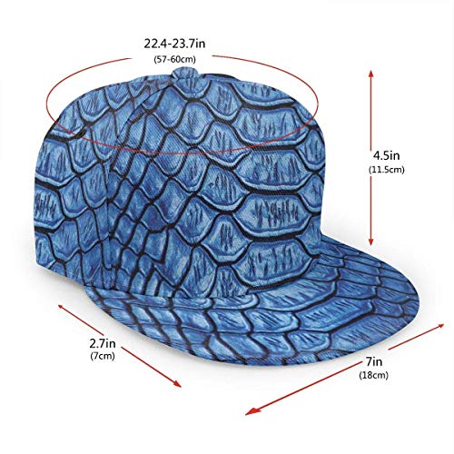 Gorra de béisbol Serpiente Realista Piel de Reptil Cocodrilo Unisex 3D Hip Hop Snapback Sombrero de ala Plana Gorras de béisbol Negro