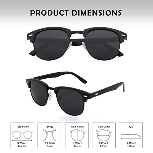 GQUEEN Gafas de sol polarizadas Hombre Mujer Bocina enculado Medio Marco GQO6