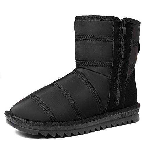 gracosy Botas Nieve Mujer Invierno Antideslizante Forro de Piel Calentitas Botas Peso Ligero Plano Corto Botines Cremallera Casuales Goma Ponibles Botas