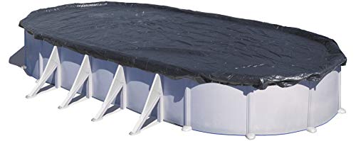 Gre CIPROV731 - Cubierta de Invierno para Piscina Ovalada o en Forma de Ocho de 730 x 375 cm, Color Negro