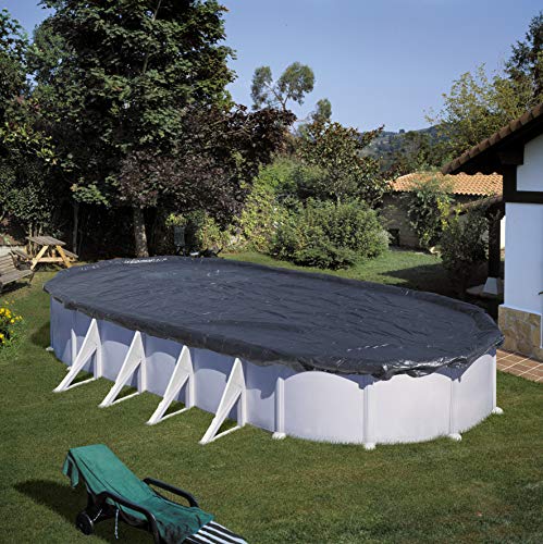 Gre CIPROV731 - Cubierta de Invierno para Piscina Ovalada o en Forma de Ocho de 730 x 375 cm, Color Negro