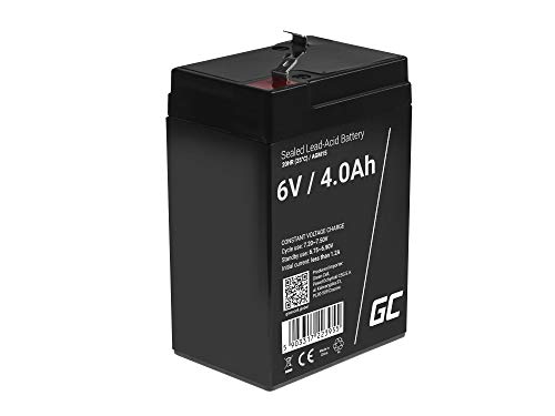 Green Cell Recambio de Batería Gel AGM 6V 4Ah Rechargeable Pila Sellada de Plomo ácido batería sin Mantenimiento Batería de Reemplazo para Caja registradora Impresoras fiscales Echosondas