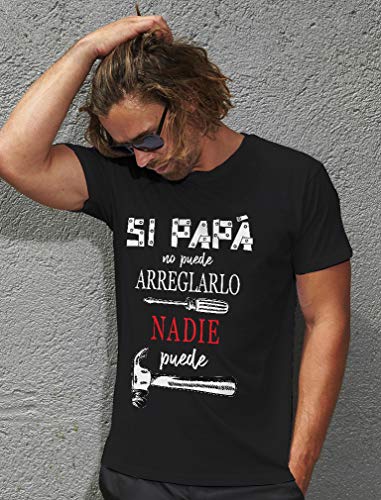 Green Turtle Camiseta para Hombre- Regalos para Hombre, Regalos para Padres. Camisetas Hombre Originales Divertidas - Si Papá no Puede Nadie Puede - - Medium Negro