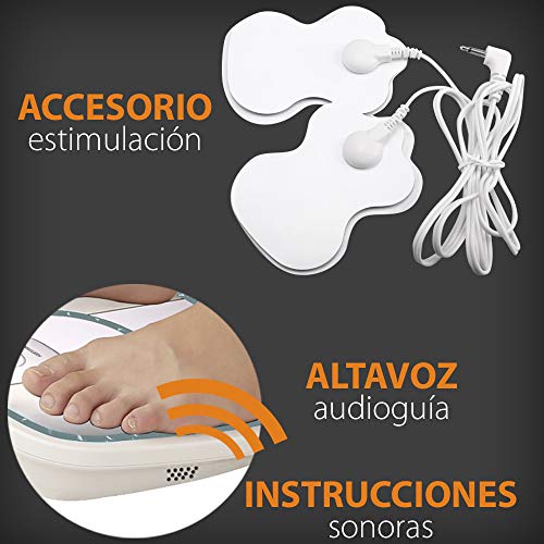 GRIDINLUX. Masajeador de Pies por Microimpulsos. LED, Audioguía y Mando, 16 Niveles de Intensidad, 6 Tipos de Masaje, Función Calor, Infrarrojos