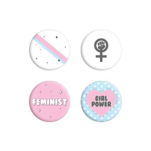 Grindstore - Pack de chapas Girl Power (Talla Única) (Blanco/Rosa/Azul)