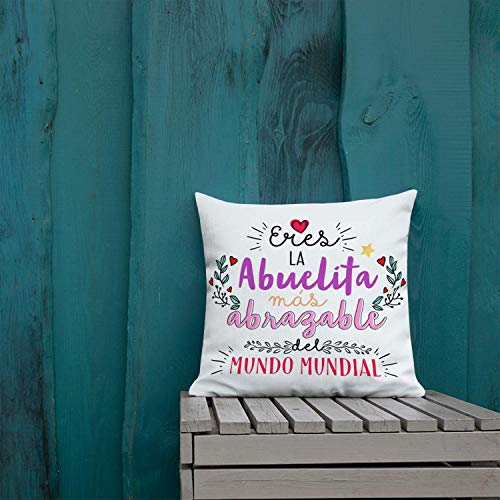 GS1 Honduras Kembilove Cojín para Abuela – Regalos Cojines Mujer Cumpleaños Originales – Regalos Originales Cojines con Frase Eres la Abuelita mas abrazable para Regalar el día de la Madre