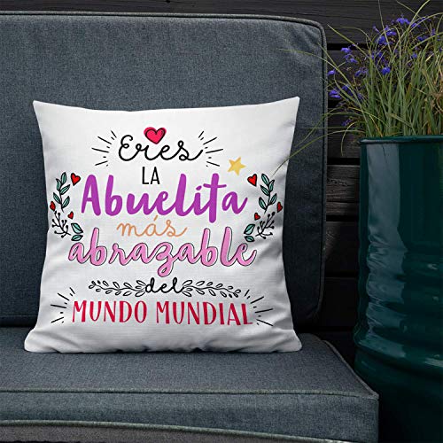 GS1 Honduras Kembilove Cojín para Abuela – Regalos Cojines Mujer Cumpleaños Originales – Regalos Originales Cojines con Frase Eres la Abuelita mas abrazable para Regalar el día de la Madre