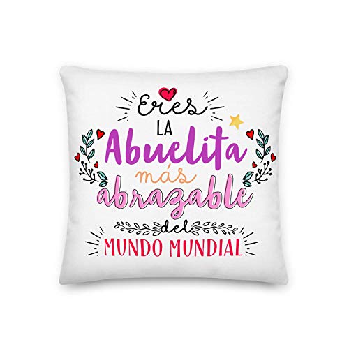 GS1 Honduras Kembilove Cojín para Abuela – Regalos Cojines Mujer Cumpleaños Originales – Regalos Originales Cojines con Frase Eres la Abuelita mas abrazable para Regalar el día de la Madre