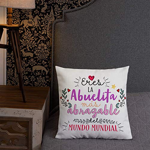 GS1 Honduras Kembilove Cojín para Abuela – Regalos Cojines Mujer Cumpleaños Originales – Regalos Originales Cojines con Frase Eres la Abuelita mas abrazable para Regalar el día de la Madre