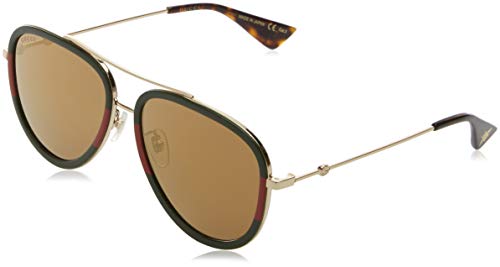 Gucci GG0062S 010 Gafas de sol, Dorado (10/Gold), 57 para Mujer