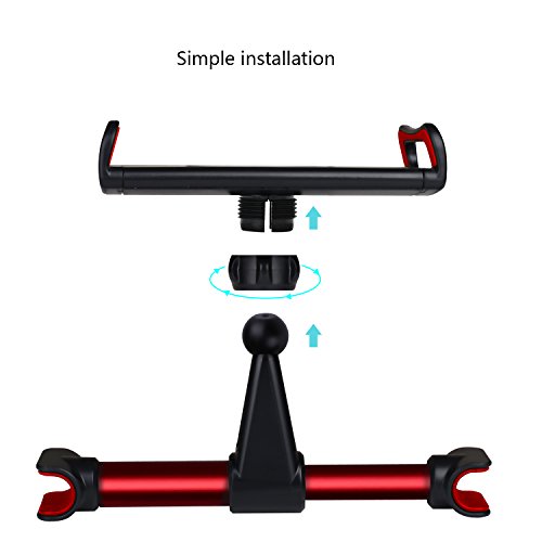 GUDUO Compatibile Car Stand Soporte para computadora de Tableta con Asiento Trasero para automóvil Soporte Ajustable para teléfono con Asiento Trasero para Phone 4 5 6 7 8 Tableta Android Stand-Red