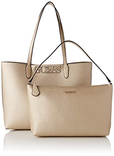 Guess Uptown Chic Barcelona Tote, bolso para Mujer, dorado, Talla única