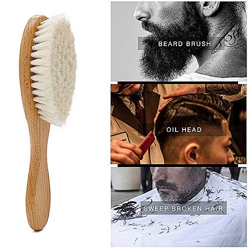 Gurxi Cepillos Pelo de Cabra Niños Cepillos Bebé Pelo de Cabra Hombres Limpieza Peine Masaje Natural para Cepillo de Barba Cepillo de Cabeza de Aceite Cabello Roto Wenwan (Color de madera)