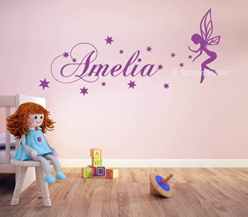 Hadas y Estrellas Chicas Personalizado Nombre Mural Pegatina de Pared