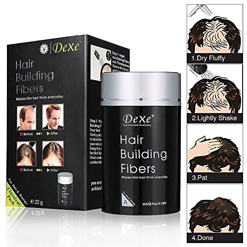 Hair Building Fibers,Fibre Construcción de pelo Fibras de Cabello Naturales,Cabello fino y Escaso para Hombres y Mujeres-Efecto Inmediato (Marrón medio)