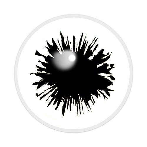 Hallowlens® Lentillas de Color 'Shot' + recipiente de lentillas. En blanco y negro, blandas, sin dioptrías pack de 2 unidades - cómodas y perfectas para Halloween, Carnaval, sin corregir