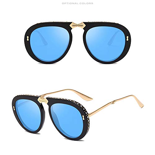 HANFEI Gafas De Sol, Protección UV Polarizada, Elegantes Gafas De Sol Con Incrustaciones De Diamantes, Personalidad Plegable Para Mujer (4)