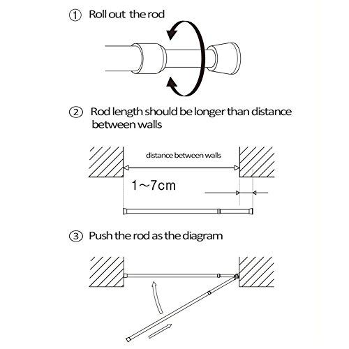 HAOYUNTE 5 PCS Barras Extensibles Ajustable de 11,8 Pulgadas a 20 Pulgadas(de 30 cm a 50 cm) para proyectos de Bricolaje Barra Armario,Cocina,baño,Armario,Armario,Ventana,estantería