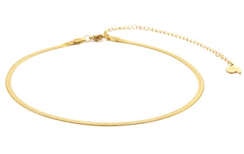 Happiness Boutique Damas Collar Choker de Espiga en Color Oro | Collar Delicado de Acero Inoxidable