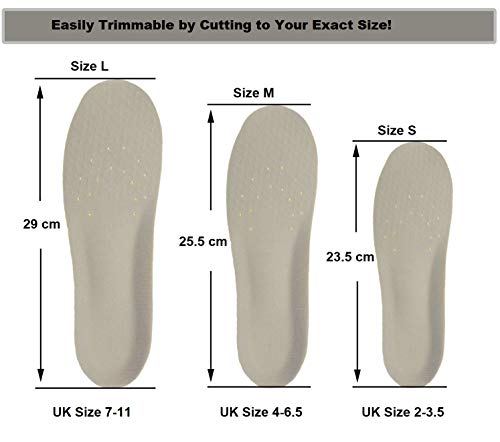 HappyStep® espuma viscoelástica Plantillas ortopédicas para la sujeción del arco con excelente amortiguación para ayudar a mitigar el estrés que sufre el arco y aliviando el dolor (Talla M: 38-42UE)