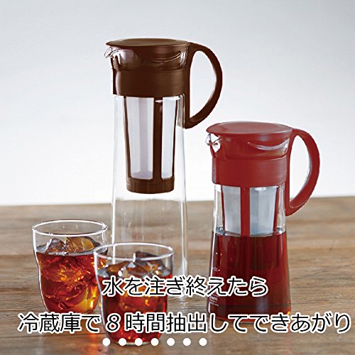 HARIO Mini Mizudashi - Cafetera para café frío (600 ml), Color Rojo