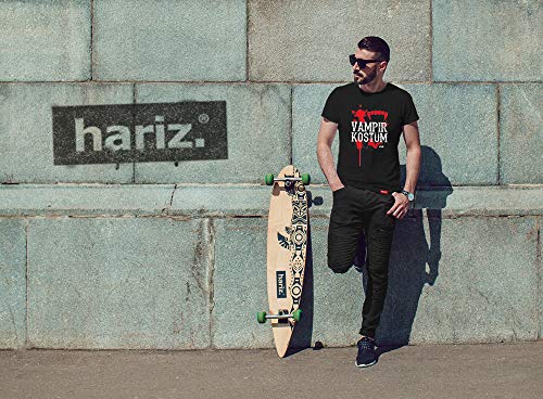 Hariz - Camiseta de vampiro para hombre, disfraz de carnaval, incluye tarjeta de regalo verde oscuro M