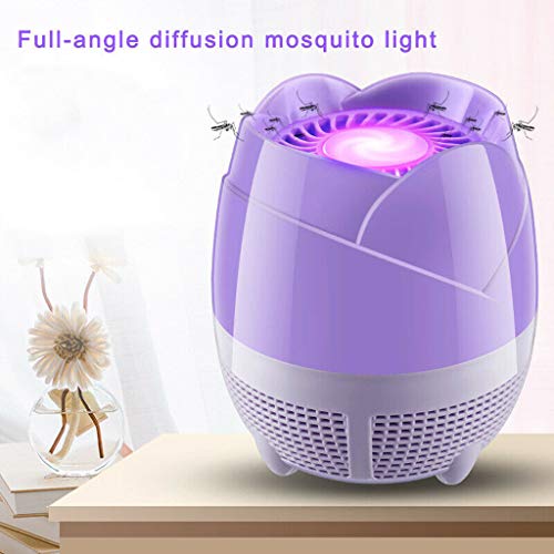 Harpily Repelente Mosquitos, LED Lámpara para Matar Mosquitos Sin Radiación Antimosquitos Cargador Silencioso USB Lámpara Antimosquitos para en Interiores y Exteriores Morado