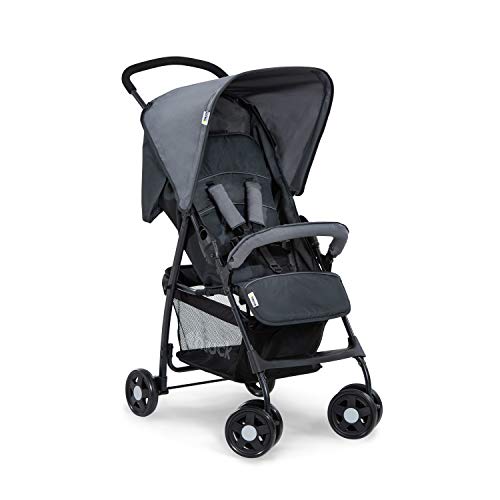 Hauck Sport Silla de paseo ultra ligera de 5,9kg, sistema de arnés de 5 puntos, respaldo reclinable, plegable, para bebes de 6 meses a 15kg, gris