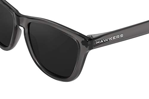 HAWKERS Gafas de Sol ONE Air, para Hombre y Mujer, con Montura Gris Transparente y Lente Oscura, Protección UV400