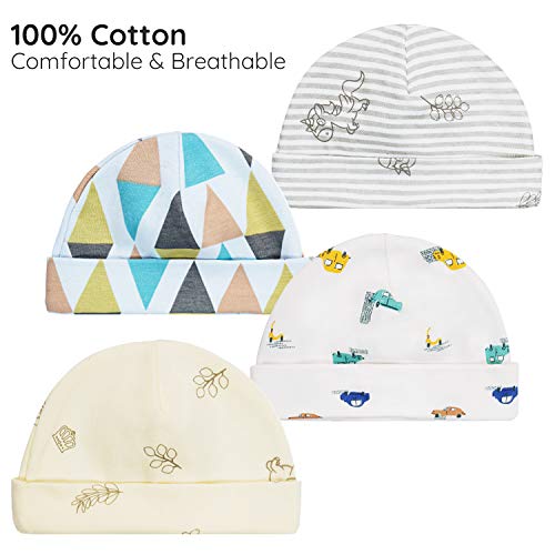 HBselect Gorritos y Manoplas Algodon Bebe Recien Nacido Sombrero y Guantes para Bebe Niñas