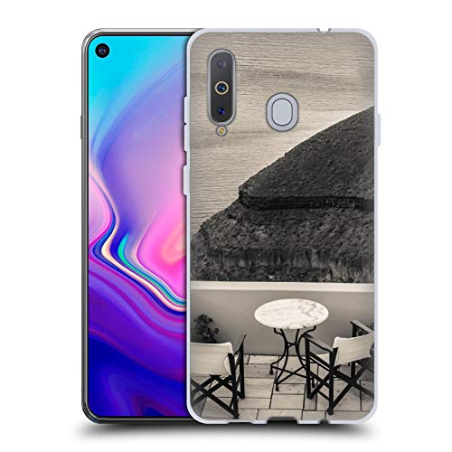 Head Case Designs Oficial Haroulita romántico Santorini Blanco y Negro Carcasa de Gel de Silicona Compatible con Samsung Galaxy A8s (2018)