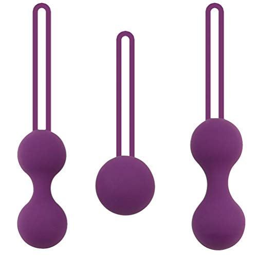 HEALLILY Kegel Ball Ejerce Peso en El Suelo Del Piso Pélvico para Adultos Bolas Dobles Tamaño S (Púrpura)