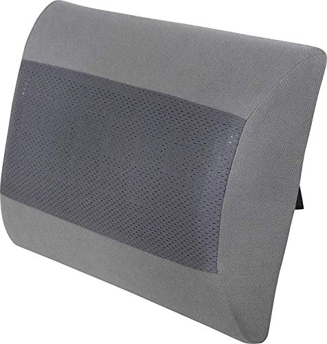 HelpAccess Cojin Lumbar Coche con Gel, Ortopedico Respaldo Lumbar para Silla Oficina, Apoyo Almohada Lumbar de Espuma Memoria, Alivio del Dolor de Espalda (Gris)