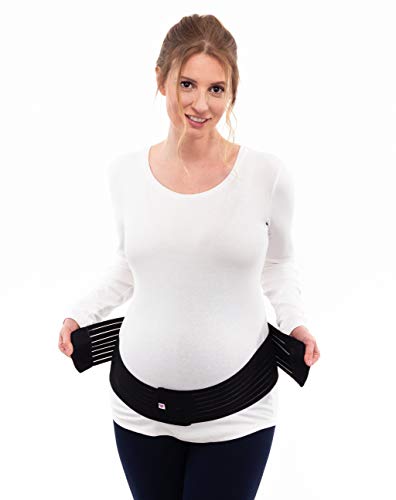 Herzmutter Banda de Embarazo - Cinturón de Maternidad - Cinturón de Soporte Abdominal - Banda de Vientre Transpirable - Elástico-Ajustable-Apoyar - Gimnasia-Deportes-Yoga - 3200 (XXL-XXXL, Negro)