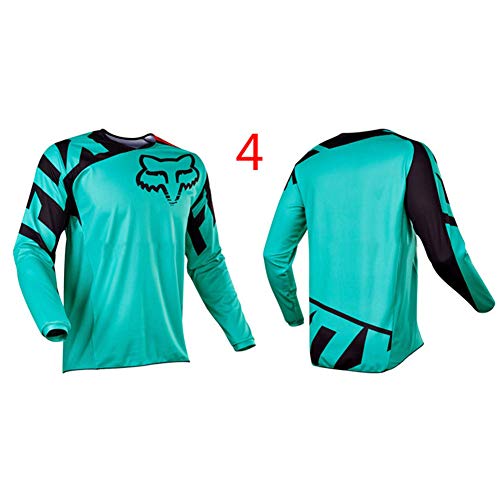 HFJLL Traje de Descenso al Aire Libre - Mountain Bike Motocross Jersey Camiseta de Manga Larga,No.4,L