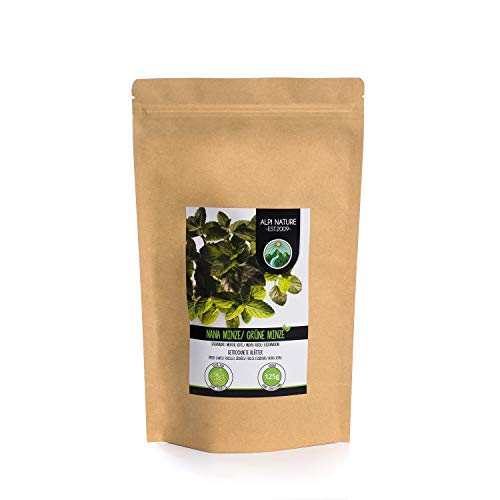 Hierbabuena (125g), corte menta verde, suavemente secado, 100% puro y natural para la preparación de té, menta marroquí, té de hierbas